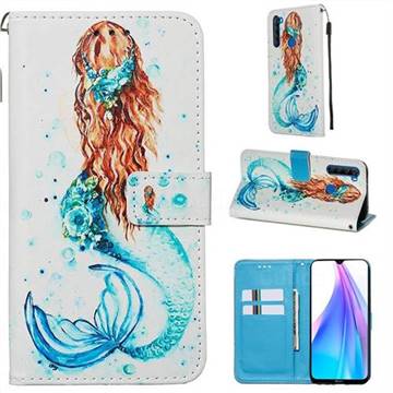 Mermaid Matte Leather Wallet Phone Case for Mi Xiaomi Redmi Note 8T