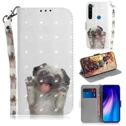 Pug Dog 3D Painted Leather Wallet Phone Case for Mi Xiaomi Redmi Note 8T