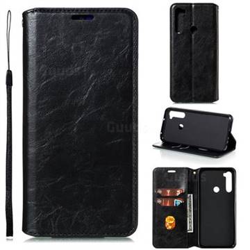 Retro Slim Magnetic Crazy Horse PU Leather Wallet Case for Mi Xiaomi Redmi Note 8T - Black