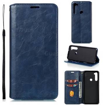 Retro Slim Magnetic Crazy Horse PU Leather Wallet Case for Mi Xiaomi Redmi Note 8T - Blue