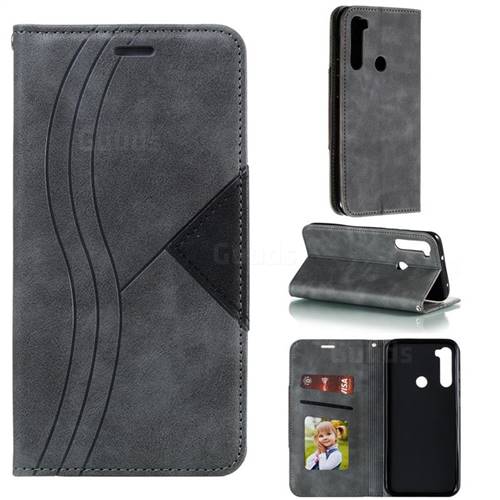 Retro S Streak Magnetic Leather Wallet Phone Case for Mi Xiaomi Redmi Note 8T - Gray