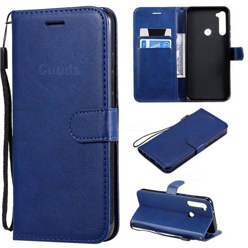 Retro Greek Classic Smooth PU Leather Wallet Phone Case for Mi Xiaomi Redmi Note 8T - Blue