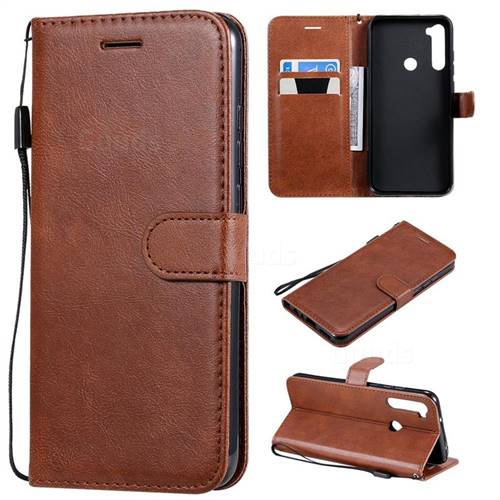 Retro Greek Classic Smooth PU Leather Wallet Phone Case for Mi Xiaomi Redmi Note 8T - Brown