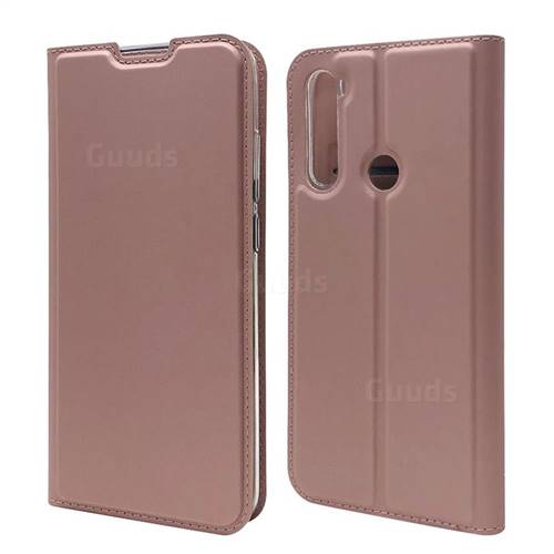 Ultra Slim Card Magnetic Automatic Suction Leather Wallet Case for Mi Xiaomi Redmi Note 8T - Rose Gold