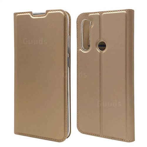 Ultra Slim Card Magnetic Automatic Suction Leather Wallet Case for Mi Xiaomi Redmi Note 8T - Champagne