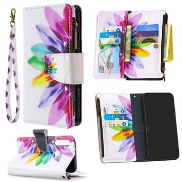 Seven-color Flowers Binfen Color BF03 Retro Zipper Leather Wallet Phone Case for Mi Xiaomi Redmi Note 8T