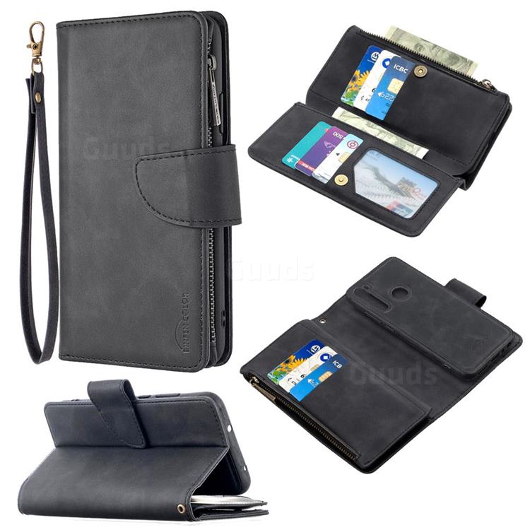 Binfen Color BF02 Sensory Buckle Zipper Multifunction Leather Phone Wallet for Mi Xiaomi Redmi Note 8T - Black