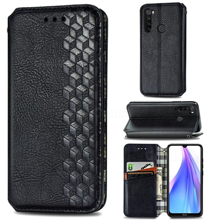 Ultra Slim Fashion Business Card Magnetic Automatic Suction Leather Flip Cover for Mi Xiaomi Redmi Note 8T - Black
