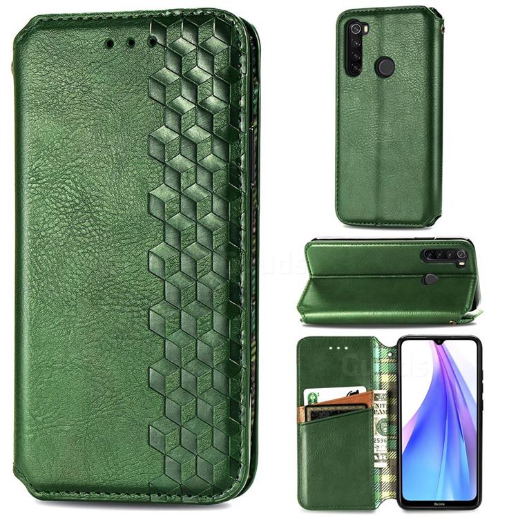 Ultra Slim Fashion Business Card Magnetic Automatic Suction Leather Flip Cover for Mi Xiaomi Redmi Note 8T - Green