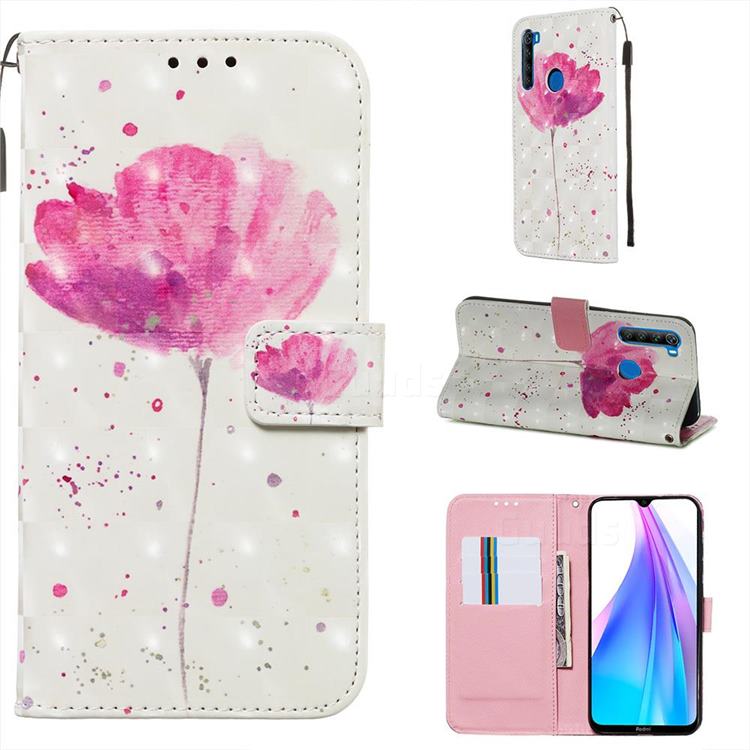 Watercolor 3D Painted Leather Wallet Case for Mi Xiaomi Redmi Note 8T