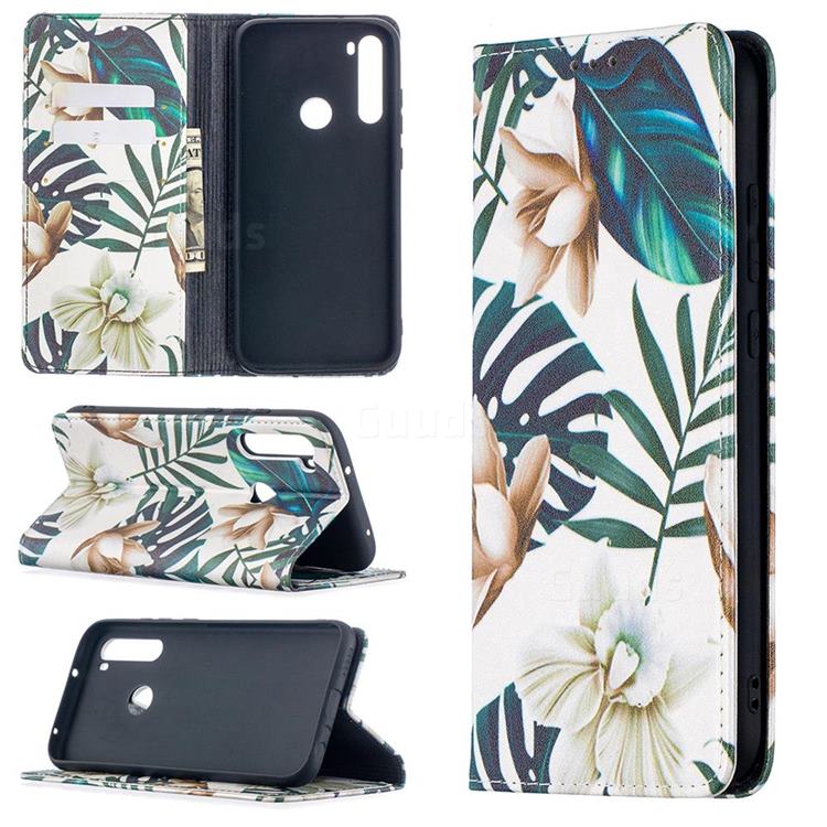 Flower Leaf Slim Magnetic Attraction Wallet Flip Cover for Mi Xiaomi Redmi Note 8T
