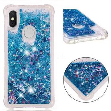 Dynamic Liquid Glitter Sand Quicksand TPU Case for Mi Xiaomi Redmi S2 (Redmi Y2) - Blue Love Heart