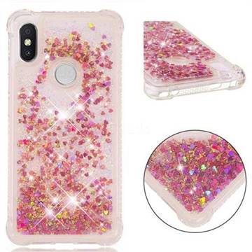 Dynamic Liquid Glitter Sand Quicksand TPU Case for Mi Xiaomi Redmi S2 (Redmi Y2) - Rose Gold Love Heart