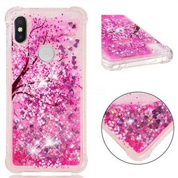 Pink Cherry Blossom Dynamic Liquid Glitter Sand Quicksand Star TPU Case for Mi Xiaomi Redmi S2 (Redmi Y2)