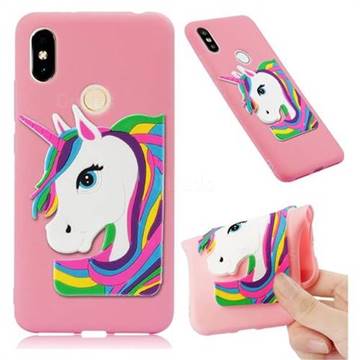 Rainbow Unicorn Soft 3D Silicone Case for Mi Xiaomi Redmi S2 (Redmi Y2) - Pink