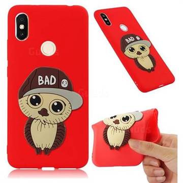 Bad Boy Owl Soft 3D Silicone Case for Mi Xiaomi Redmi S2 (Redmi Y2) - Red