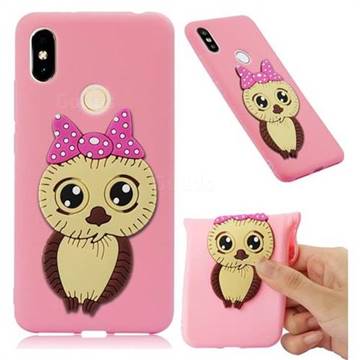 Bowknot Girl Owl Soft 3D Silicone Case for Mi Xiaomi Redmi S2 (Redmi Y2) - Pink