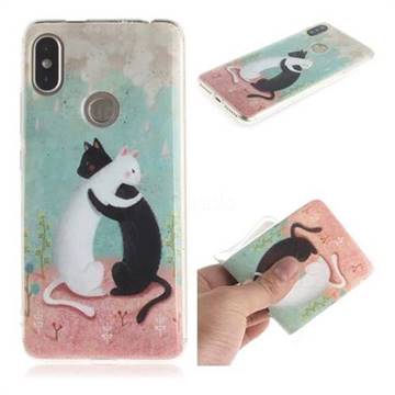 Black and White Cat IMD Soft TPU Cell Phone Back Cover for Mi Xiaomi Redmi S2 (Redmi Y2)