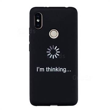 Thinking Stick Figure Matte Black TPU Phone Cover for Mi Xiaomi Redmi S2 (Redmi Y2)