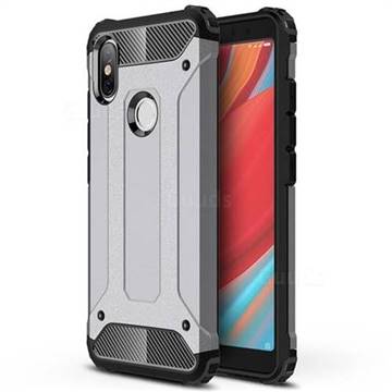 King Kong Armor Premium Shockproof Dual Layer Rugged Hard Cover for Mi Xiaomi Redmi S2 (Redmi Y2) - Silver Grey