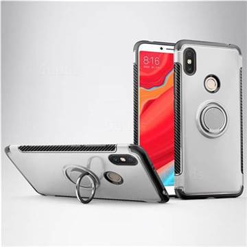 Armor Anti Drop Carbon PC + Silicon Invisible Ring Holder Phone Case for Mi Xiaomi Redmi S2 (Redmi Y2) - Silver