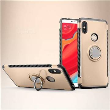 Armor Anti Drop Carbon PC + Silicon Invisible Ring Holder Phone Case for Mi Xiaomi Redmi S2 (Redmi Y2) - Champagne