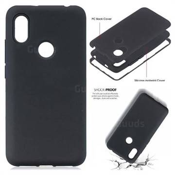 Matte PC + Silicone Shockproof Phone Back Cover Case for Mi Xiaomi Redmi S2 (Redmi Y2) - Black
