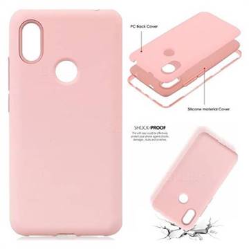 Matte PC + Silicone Shockproof Phone Back Cover Case for Mi Xiaomi Redmi S2 (Redmi Y2) - Pink