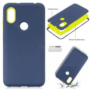 Matte PC + Silicone Shockproof Phone Back Cover Case for Mi Xiaomi Redmi S2 (Redmi Y2) - Dark Blue