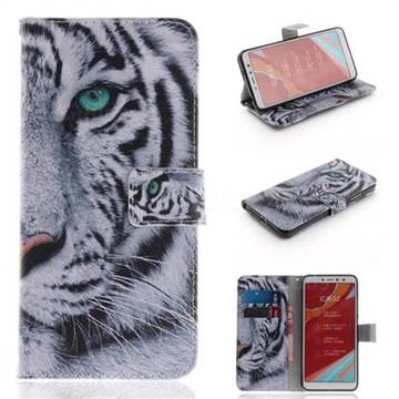 White Tiger PU Leather Wallet Case for Mi Xiaomi Redmi S2 (Redmi Y2)
