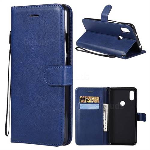 Retro Greek Classic Smooth PU Leather Wallet Phone Case for Mi Xiaomi Redmi S2 (Redmi Y2) - Blue