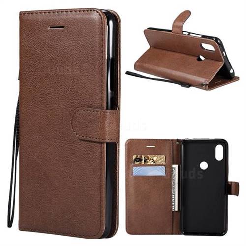 Retro Greek Classic Smooth PU Leather Wallet Phone Case for Mi Xiaomi Redmi S2 (Redmi Y2) - Brown
