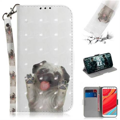Pug Dog 3D Painted Leather Wallet Phone Case for Mi Xiaomi Redmi S2 (Redmi Y2)