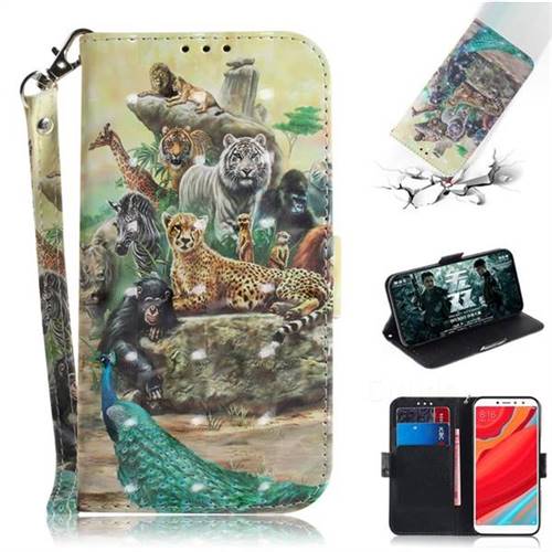 Beast Zoo 3D Painted Leather Wallet Phone Case for Mi Xiaomi Redmi S2 (Redmi Y2)