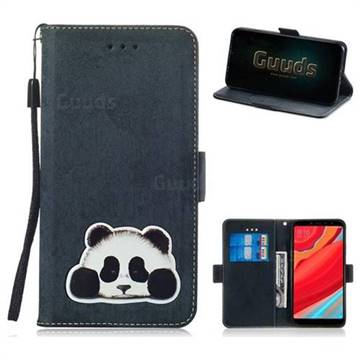 Retro Leather Phone Wallet Case with Aluminum Alloy Patch for Mi Xiaomi Redmi S2 (Redmi Y2) - Black