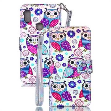 Happy Owl Blue Ray Light PU Leather Wallet Case for Mi Xiaomi Redmi S2 (Redmi Y2)