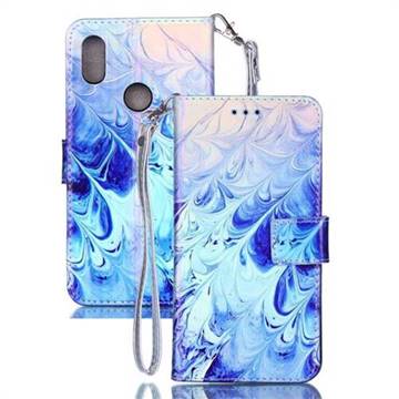 Blue Feather Blue Ray Light PU Leather Wallet Case for Mi Xiaomi Redmi S2 (Redmi Y2)