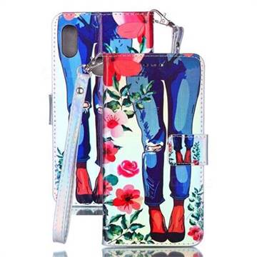 Jeans Flower Blue Ray Light PU Leather Wallet Case for Mi Xiaomi Redmi S2 (Redmi Y2)