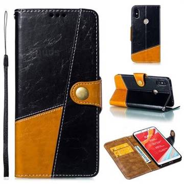 Retro Magnetic Stitching Wallet Flip Cover for Mi Xiaomi Redmi S2 (Redmi Y2) - Black