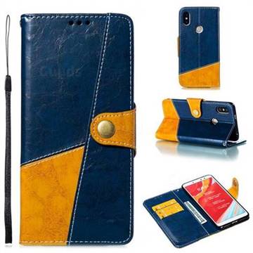 Retro Magnetic Stitching Wallet Flip Cover for Mi Xiaomi Redmi S2 (Redmi Y2) - Blue