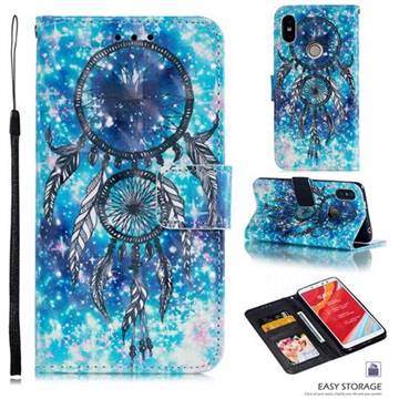 Blue Wind Chime 3D Painted Leather Phone Wallet Case for Mi Xiaomi Redmi S2 (Redmi Y2)