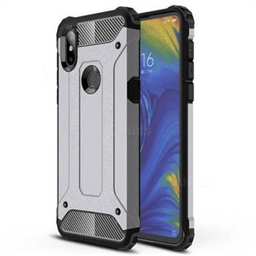 King Kong Armor Premium Shockproof Dual Layer Rugged Hard Cover for Xiaomi Mi Mix 3 - Silver Grey