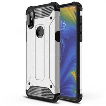 King Kong Armor Premium Shockproof Dual Layer Rugged Hard Cover for Xiaomi Mi Mix 3 - Technology Silver