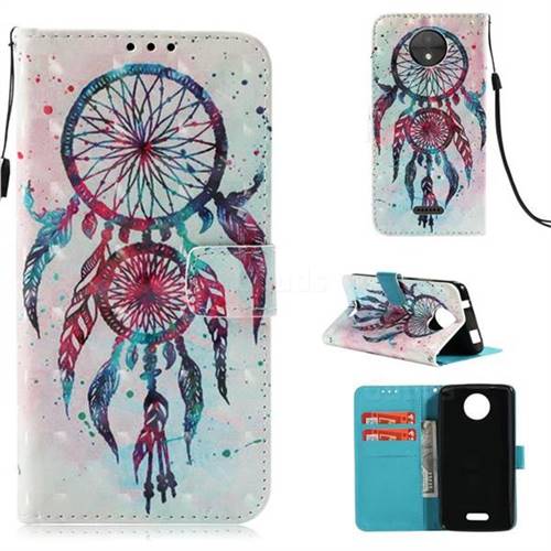 ColorDrops Wind Chimes 3D Painted Leather Wallet Case for Motorola Moto C