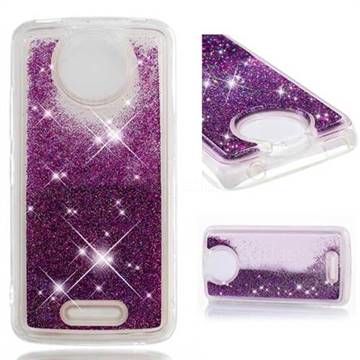Dynamic Liquid Glitter Quicksand Sequins TPU Phone Case for Motorola Moto C Plus - Purple