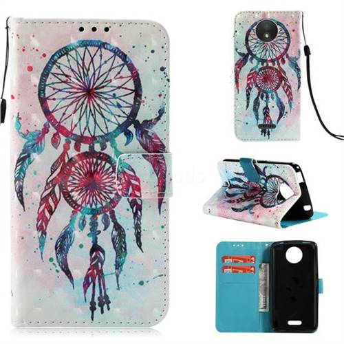 ColorDrops Wind Chimes 3D Painted Leather Wallet Case for Motorola Moto C Plus