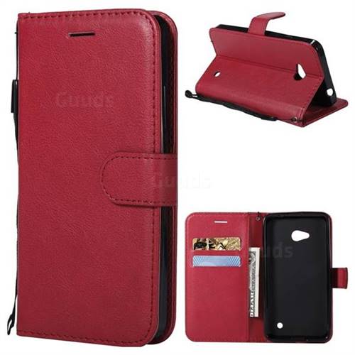 Retro Greek Classic Smooth PU Leather Wallet Phone Case for Nokia Lumia 640 N640 - Red