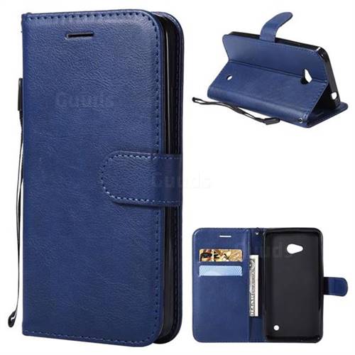 Retro Greek Classic Smooth PU Leather Wallet Phone Case for Nokia Lumia 640 N640 - Blue
