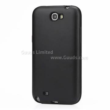 Silicone and Aluminum Case for Samsung Galaxy Note 2 N7100 Case / Note II N7100 - Black