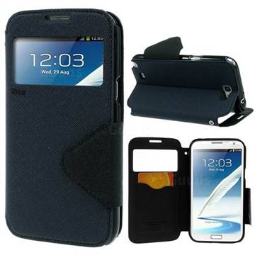 Roar Korea Diary View Leather Flip Cover for Samsung Galaxy Note 2 N7100 - Dark Blue